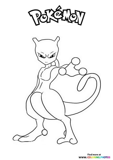 pokemon ausmalbilder mewtu|Mewtwo Coloring Pages (Free PDF Printables)